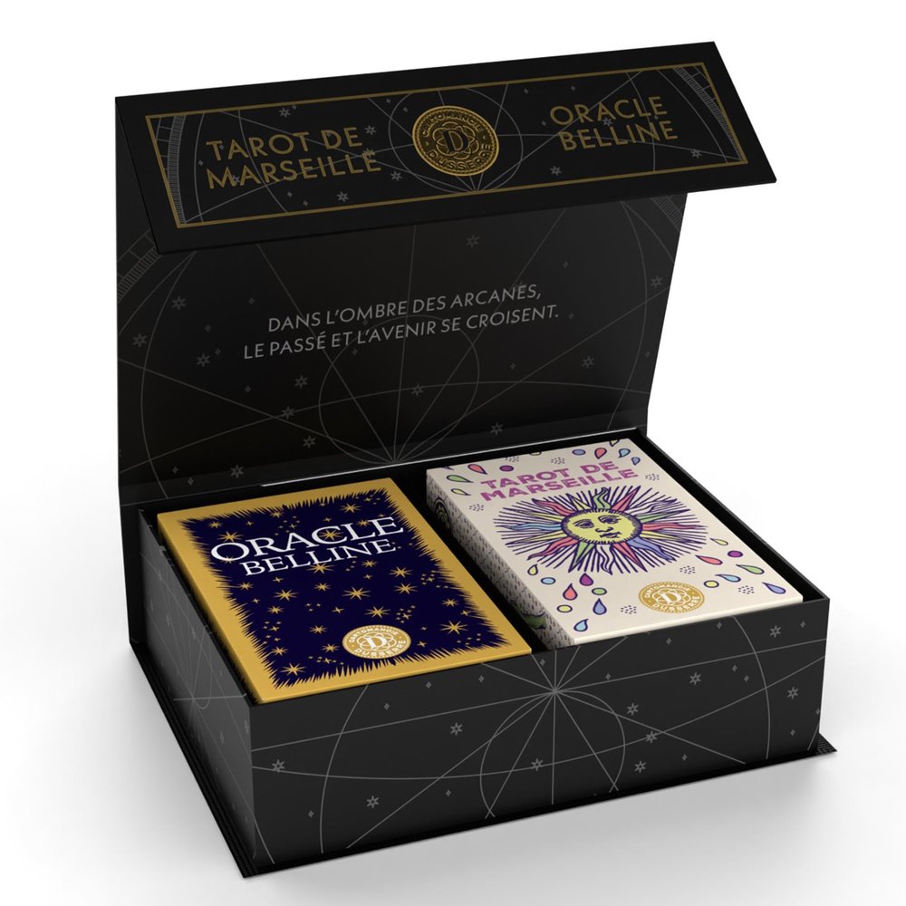 Dusserre - Marseille Tarot Mini Games & Oracle Belline | Cartomancy Collector's Box | Limited Edition | Oracle and Divination Tarot | Hard Box