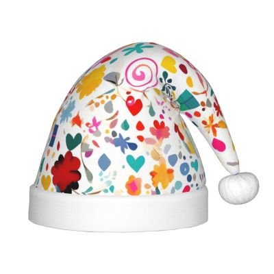 ZZYYDS Happy Birthday Background Children's Santa Claus Hat, Boys Girls Children Baby Christmas Hat Children's Christmas Party