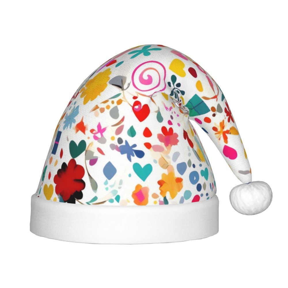 ZZYYDS Happy Birthday Background Children's Santa Claus Hat, Boys Girls Children Baby Christmas Hat Children's Christmas Party