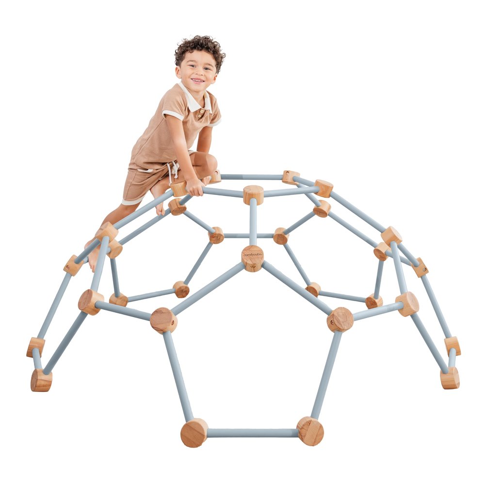 Comfy Cubs Wooden Toddler Play Gym for 3-6 Years Old - Montessori Climber for Kids - Safe Climbing Toy Support up to 120 lbs - Easy to Assemble Kids Climber for Active Play - Pacific Blue