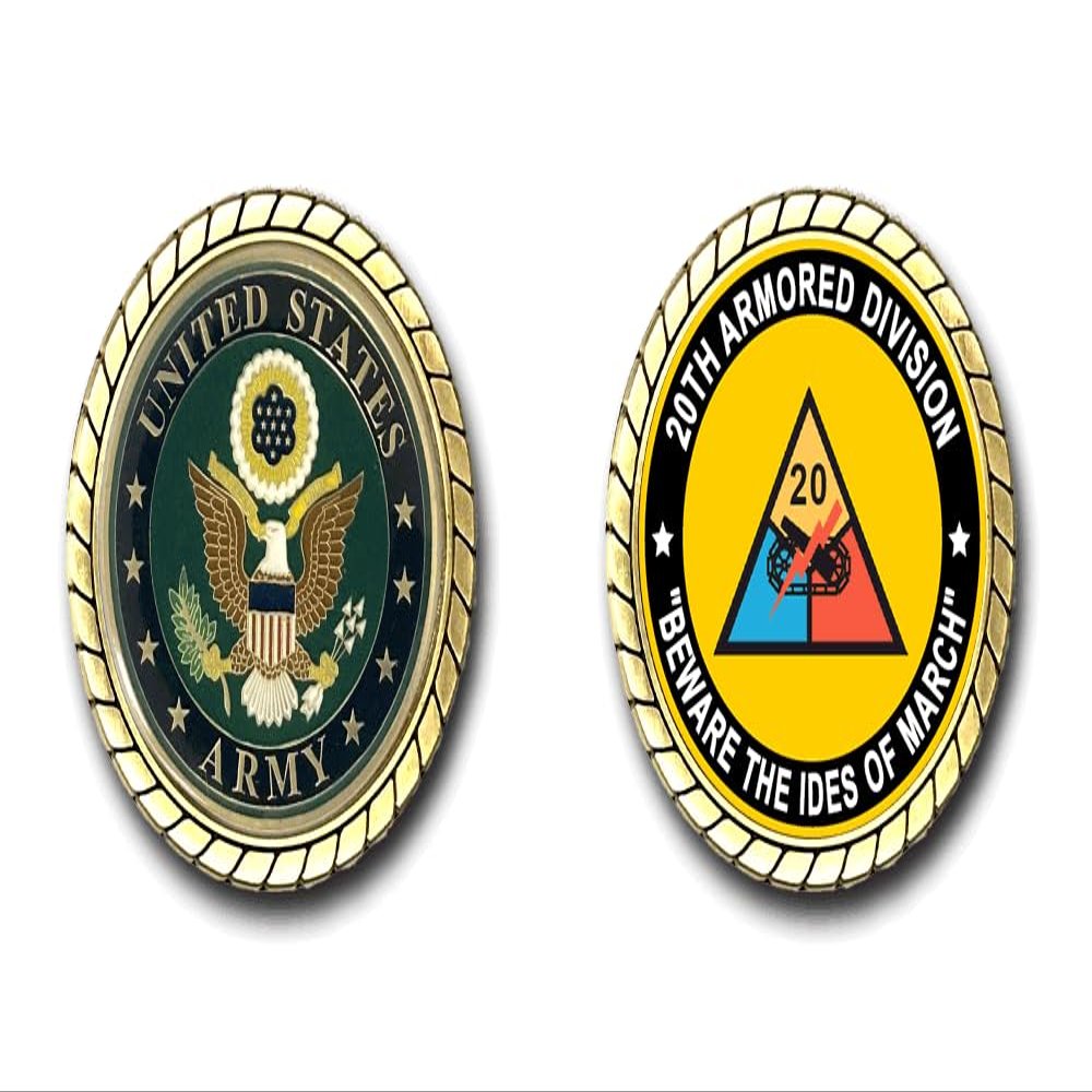 Military Productions US Army 20th Armored Division Beware The Ides of March Challenge Coin