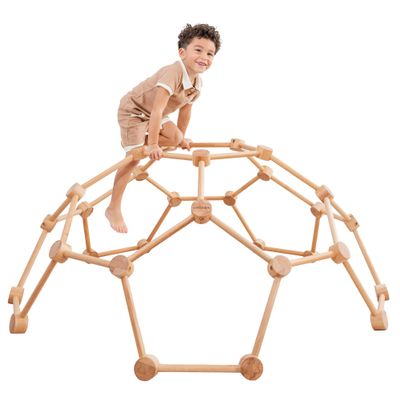 Comfy Cubs Wooden Toddler Play Gym for 3-6 Years Old - Montessori Climber for Kids - Safe Climbing Toy Support up to 120 lbs - Easy to Assemble Kids Climber for Active Play - Natural Wood