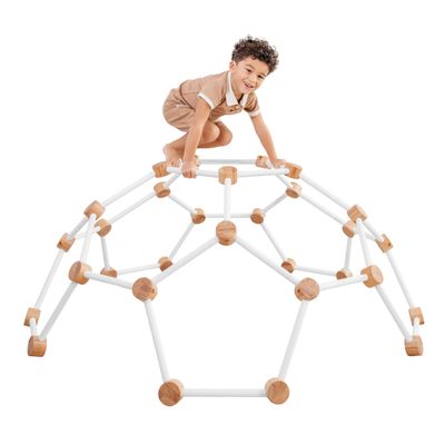 Comfy Cubs Wooden Toddler Play Gym for 3-6 Years Old - Montessori Climber for Kids - Safe Climbing Toy Support up to 120 lbs - Easy to Assemble Kids Climber for Active Play - White