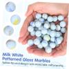 VICASKY 50pcs White Patterned Glass Marbles for Boy Girl DIY Crafts Smooth Lightweight Beads for Marble Games Decoration and Creative Projects view 3