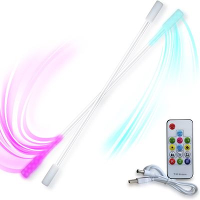 AMAZEABLES Contact Staff Led Juggling 120cm 47.24 inches for Nighttime Staff Spinning White
