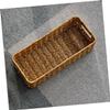 ABOOFAN Imitation Rattan Hand Woven Storage Basket for Organizing Desktop Essentials Lightweight Finishing Basket Hollow Handle Decor Light view 2