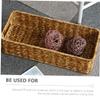 ABOOFAN Imitation Rattan Hand Woven Storage Basket for Organizing Desktop Essentials Lightweight Finishing Basket Hollow Handle Decor Light view 3