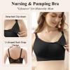 4HOW 3Pack Pumping-Bra Hands Free Breast Nursing Bra for Breastfeeding Wearable Padded for Pregnancy Black Nude Grey Small view 4