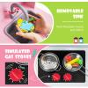 Costzon Kids Kitchen Playset, Wooden Pretend Toddler Kitchen Toy Set w/Sound, Microwave, Oven, Ice Maker, Range Hood, Stoves, Sink & 18 Accessories, Pink Play Kitchen for Girls Ages 3+ view 2