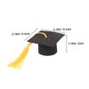BCOATH Bachelor's Hat Ornaments Grad Party Dessert Decors 12pcs Mini Grad Caps Tassels Graduation Cake Toppers view 2