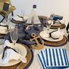100 Pcs Blue and White Striped Napkins, Navy Blue and White Cocktail Beverage Paper Napkin Lunch Napkin for Boy Men Birthday Bridal Baby Shower Wedding view 3