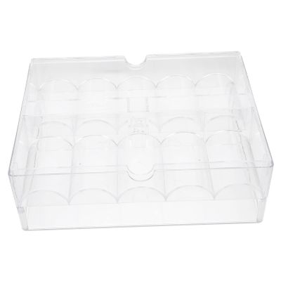 OHPHCALL Clear Acrylic Poker Chip Storage Tray Compact Transparent Organizer with Lid for Easy Access and Transport of Game Chips for Tournaments and Family Gatherings