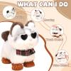 Jimate Interactive Walking Cat Plush Toy with Leash  Electronic Kitty Pet That Meows and Wags Tail, Soft Stuffed Animal Companion for Girls Kids Toddlers Birthday view 2