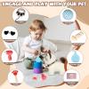 Jimate Interactive Walking Cat Plush Toy with Leash  Electronic Kitty Pet That Meows and Wags Tail, Soft Stuffed Animal Companion for Girls Kids Toddlers Birthday view 4