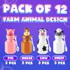 Mini Farm Animal Bubble Wands Toy Gifts for Kids - (Pack of 12) 3-Inch Barnyard Bubble Bottles, Assorted Animals for Giveaways, Prizes, Birthday Party Favors for Kids, Baby Showers, Goody Bag Toys view 2