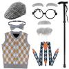 100 Days of School Costume for Kids Boys, Cool Old Man Costume for Kids Kit, 100 Days of School Grandpa Accessories Set(130) view 1