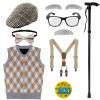100 Days of School Costume for Kids Boys, Cool Old Man Costume for Kids Kit, 100 Days of School Grandpa Accessories Set(130) view 1