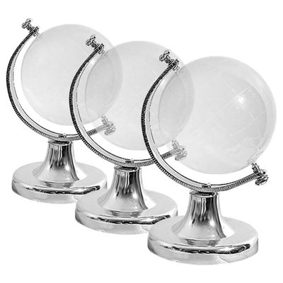 Cabilock Mini Crystal Globe 2.36 Inch Transparent Desktop Earth Globe Decorative Paperweight for Home Office Study Decoration