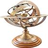 Antique Finish Astrolabe Armillary Brass Desktop Globe Sphere Wooden Base Vintage Gift view 1