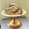 Antique Finish Astrolabe Armillary Brass Desktop Globe Sphere Wooden Base Vintage Gift view 4