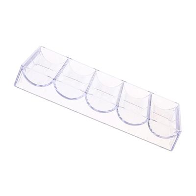 JOINPAYA Transparent Poker Chip Storage Organizer Acrylic Chip Tray for Easy Organization Lightweight and Compact Keeps Your Game Area Tidy for Poker Enthusiasts and Home Use