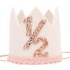 Jissoo White 1/2 Birthday Crown - 6 Months Birthday Decorations,Little Princess Crown For Cake Smash,Sweet Half Hat Photo Props,Light Pink 1/2 Way To One Decoration (White) view 1