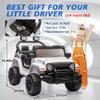 OKYBABY Ride on Truck Car, 12V Kids' Electric Vehicles W/Parents Control, Ride on Toys for Toddlers with Music, Bluetooth, Four-Wheels Suspension, USB, Headlights, White view 2
