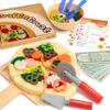 lalalark Play Food Toddler Toy - Pizza Toy with 18 Toppings - Pretend Cutting Food for Kids - Craft 'n Crust - Interactive Check Out - Play Money - Cooking Kitchen Accessories for Boys and Girls view 1