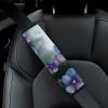 2PCS Car Seat Belt Pads Universal Auto Seatbelt Shoulder Pad Blue Purple Flowers And Green Leaves Seat Belt Cover Comfortable Driving Shoulder Strap Covers Harness Pad for Car Interior Accessories view 1