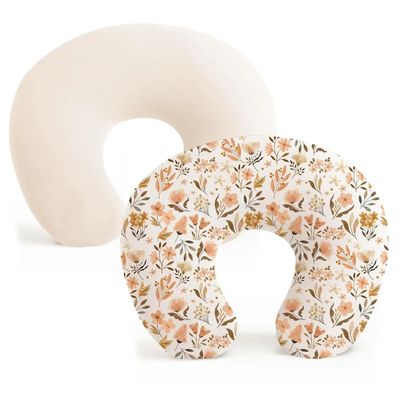2 Pack Stretchy Nursing Pillow Covers Ultra Soft Slipcovers for Breastfeeding for Baby Girls Boys, Feeding Pillow Cover Fits Standard Infant Support Pillows Positioners Nursing Pillow Case