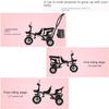 JIYIAN Green,Style 2, Push Children Trike,Baby Twin Stroller Portable High Landscape Umbrella Tricycle for Toy Gift 3 Wheel Kids Bike with Double Large Seats view 3