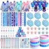 146PCS Frozen Party Favors, Snowflake Birthday Party Favors with Notebooks Stampers Stickers, School Stationery Set Birthday Supplies, Goodie Bag Stuffers Classroom Gift Reward Prize for Kids view 1