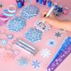 146PCS Frozen Party Favors, Snowflake Birthday Party Favors with Notebooks Stampers Stickers, School Stationery Set Birthday Supplies, Goodie Bag Stuffers Classroom Gift Reward Prize for Kids view 3