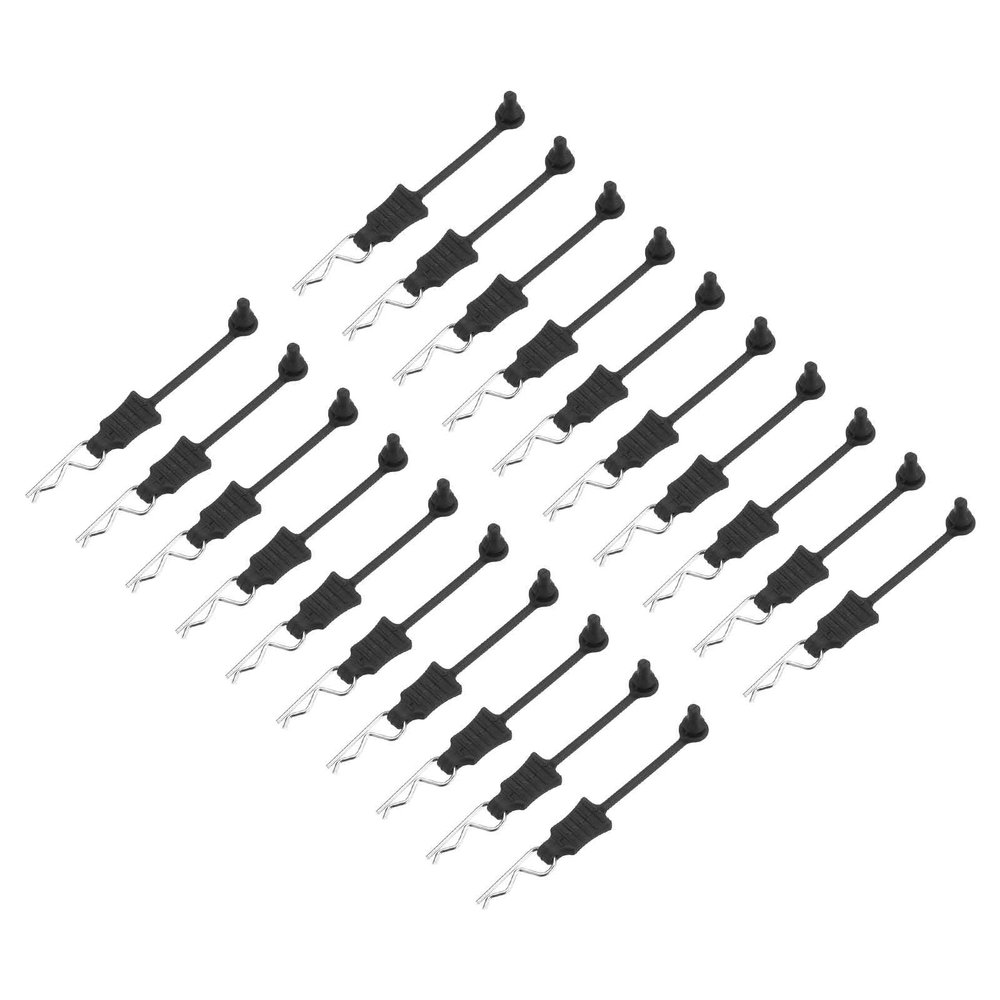 DMiotech 20Pcs Body Clips Pins with Pull Tabs, Silvery Universal RC Cars Parts Shell Replacement Parts for 1/16 1/18 Scale RC Car