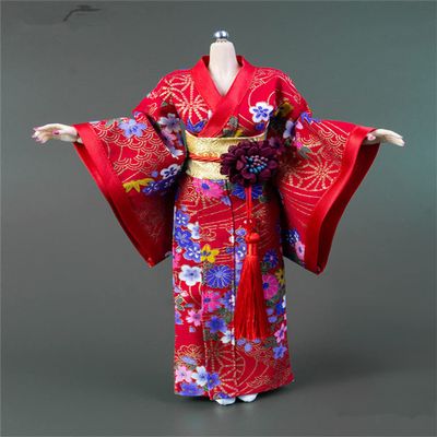Fremego 1/6 Scale Female Clothes, Female Japanese Kimono Bathrobe Dress Costume Clothing for 12inch PH TBL JO Action Figure Body (C-Long Version)