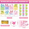 28Pack Axolotl Valentines Cards for Kids Classroom, Axolotl Squishies Mochi Valentine Gifts for Kids Class, Animal Mochi Squishy to Squeeze Toys for School Valentine's Day Exchange Gifts Party Favors view 3