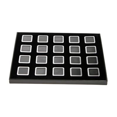 GemTrue Loose Gemstone Storage Box Case Diamond Display Box Tray Set DK21663-20 (Shiny Silver)