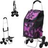 YFATUEO Shopping Trolley Stair Climber 2-in-1 Shopping Trolley Foldable Removable Bag Shopping Aid Trolley Waterproof 6 Wheels -Purple view 1