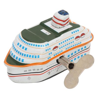 Bnineteenteam Vintage Cruise Ship Tin Toy, Cruise Ship Wind Creative Props for Vintage Collectible