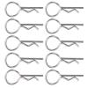10Pcs 10.5MM RC Car Shell Clip RShape Metal Body Clips Pins for 1/5 1/6 1/8 1/10 RC Car (Silver) view 1