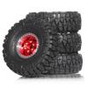 60mm 4 PCS 1/18 RC Crawler Tires 1.0 inch replica tires wheels binding 7mm R188 Suitable for most 1/18 RC Crawler cars such as TRX4M, Land Rover, Scrambler, SCX24, Scorpion, FMS and so on. (red) view 1