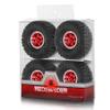 60mm 4 PCS 1/18 RC Crawler Tires 1.0 inch replica tires wheels binding 7mm R188 Suitable for most 1/18 RC Crawler cars such as TRX4M, Land Rover, Scrambler, SCX24, Scorpion, FMS and so on. (red) view 3