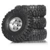 60mm 4 PCS 1/18 RC Crawler Tires 1.0 inch replica tires wheels binding 7mm R188 Suitable for most 1/18 RC Crawler cars such as TRX4M, Land Rover, Scrambler, SCX24, Scorpion, FMS and so on. (silvery) view 1