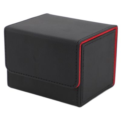 ANGGREK Game Card Storage Box, Magnetic Closure Card Deck Box Lightweight for Tarot Cards (Black Red)
