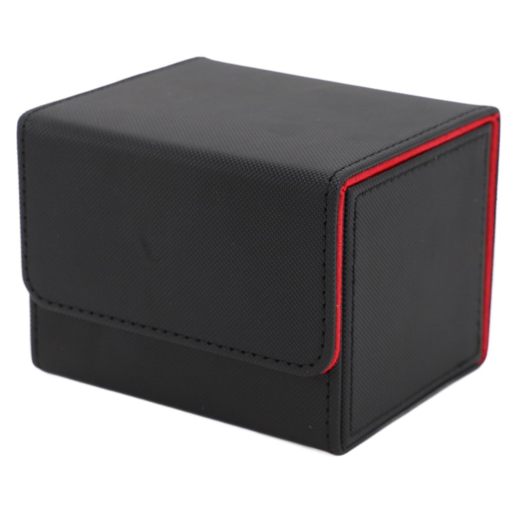 ANGGREK Game Card Storage Box, Magnetic Closure Card Deck Box Lightweight for Tarot Cards (Black Red)