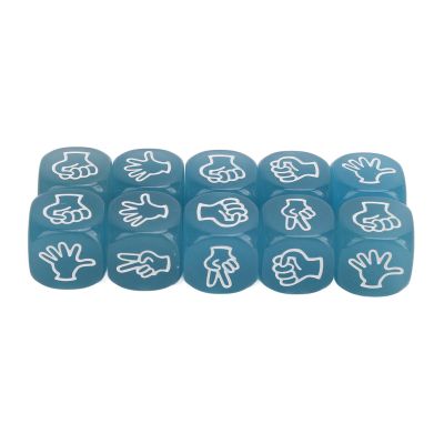 ANGGREK Finger Guessing Dice, Lightweight Portable Rock Scissors Paper Dice Easy Reading Luminous for Educational Game (Blue)