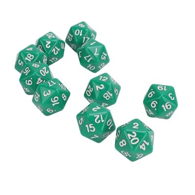 ANGGREK Polyhedral Dice, Impactresistant Tabletop Game Dice for The Classroom (Green)