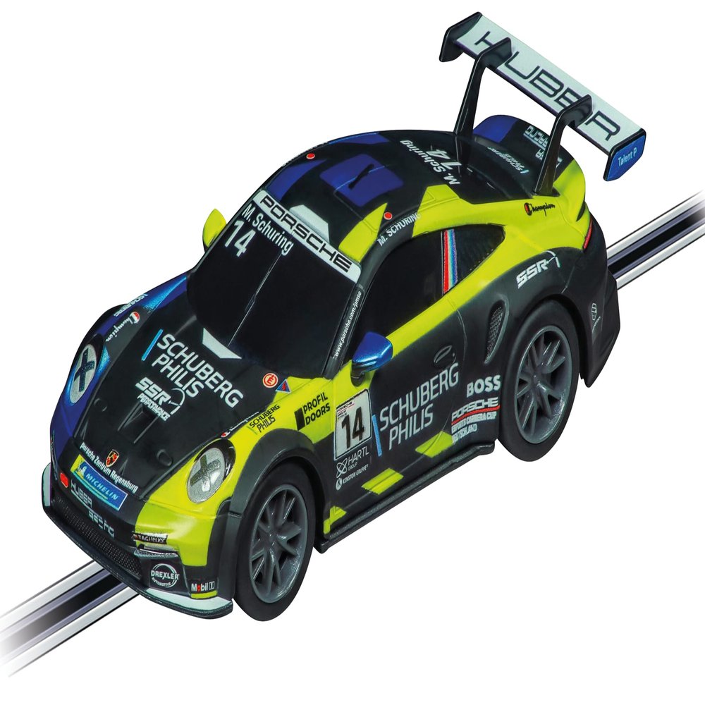 Carrera 64245 Porsche 992 GT3 Cup Huber Racing, No.14 1:43 Scale Analog Slot Car Racing Vehicle GO Slot Car Toy Race Track Sets