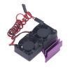 Drfeify Motor Cooling Fan Heatsink with Dual 5V Cooling Fan for Slash 4x4 Rustler 4x4 Hoss Velineon 3S, 1/10 RC Car (Purple view 1