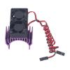 Drfeify Motor Cooling Fan Heatsink with Dual 5V Cooling Fan for Slash 4x4 Rustler 4x4 Hoss Velineon 3S, 1/10 RC Car (Purple view 4